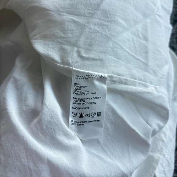 NWT Zimmerman Rosa Cutout Linen Midi Dress, Size US 4 - Picture 9 of 10